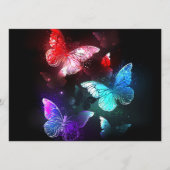 Drie golvende Butterflies op nachtachtergrond Programmakaart (Voorkant)