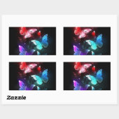 Drie golvende Butterflies op nachtachtergrond Rechthoekige Sticker (Vel)