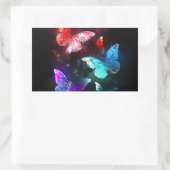 Drie golvende Butterflies op nachtachtergrond Rechthoekige Sticker (Tas)
