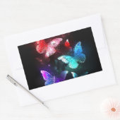 Drie golvende Butterflies op nachtachtergrond Rechthoekige Sticker (Envelop)