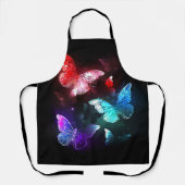 Drie golvende Butterflies op nachtachtergrond Schort (Voorkant)