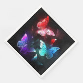 Drie golvende Butterflies op nachtachtergrond Servet (Hoek)