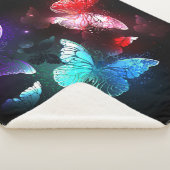 Drie golvende Butterflies op nachtachtergrond Sherpa Deken (3/4)