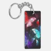 Drie golvende Butterflies op nachtachtergrond Sleutelhanger (Voorkant Links)