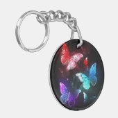 Drie golvende Butterflies op nachtachtergrond Sleutelhanger (Voorkant Links)