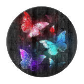 Drie golvende Butterflies op nachtachtergrond Snijplank (Voorkant)
