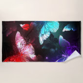 Drie golvende Butterflies op nachtachtergrond Strandlaken (Voorkant)