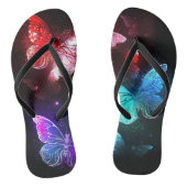 Drie golvende Butterflies op nachtachtergrond Teenslippers (Voetbed)