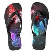 Drie golvende Butterflies op nachtachtergrond Teenslippers (Voetbed)