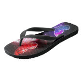 Drie golvende Butterflies op nachtachtergrond Teenslippers (Schuin)