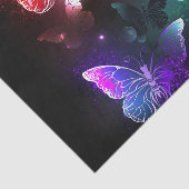 Drie golvende Butterflies op nachtachtergrond Tissuepapier (Detail)