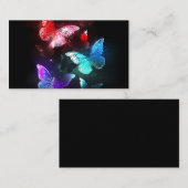 Drie golvende Butterflies op nachtachtergrond Visitekaartje (Voorkant / Achterkant)