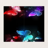 Drie golvende Butterflies op nachtachtergrond Visitekaartje (Buitenkant ongevouwen)