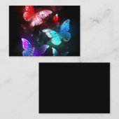 Drie golvende Butterflies op nachtachtergrond Visitekaartje (Voorkant / Achterkant)