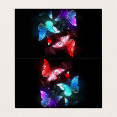 Drie golvende Butterflies op nachtachtergrond Visitekaartje (Buitenkant ongevouwen)