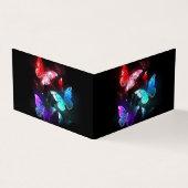 Drie golvende Butterflies op nachtachtergrond Visitekaartje (Buitenkant)