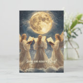 Drie Gouden Engelen Kerstkaart (Staand voorkant)