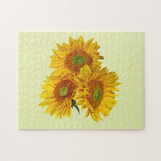 Drie gouden zonnebloemen legpuzzel (Horizontaal)