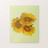 Drie gouden zonnebloemen legpuzzel (Verticaal)