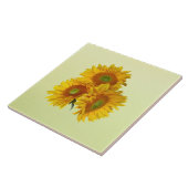 Drie gouden zonnebloemen tegeltje (Zijkant)