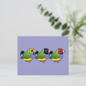 Drie Gouldian Finches Briefkaart (Staand voorkant)