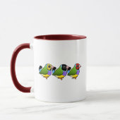 Drie Gouldian Finches Mok (Links)