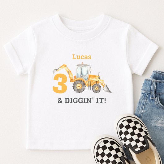 Drie & Graaft Het Bouwfeest 3e Verjaardagsnaam Kinder Shirts