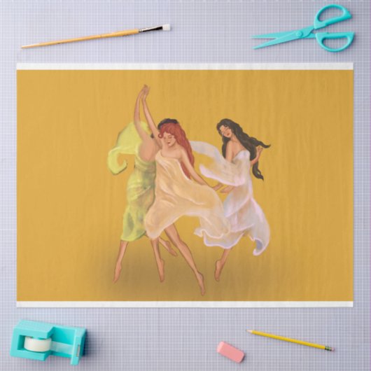 Drie Graces Fairies Fairy Fae Decoupage Tissuepapier (Craft)