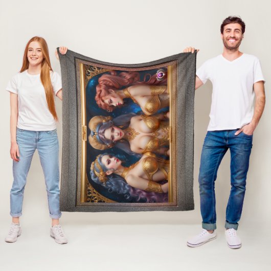 Drie Graces van de Griekse mythologie door Xzendor Fleece Deken (In situ)