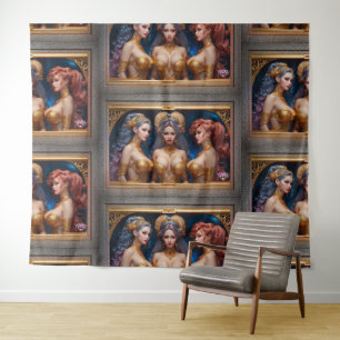 Drie Graces van de Griekse mythologie door Xzendor Wandkleed