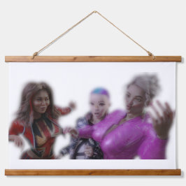 Drie Grappige Dames Hangend Wandkleed