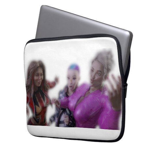Drie Grappige Dames Laptop Sleeve (Voorkant Links)