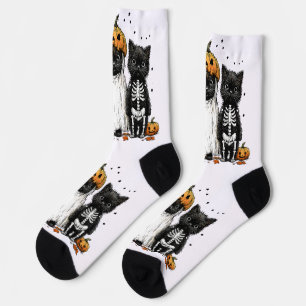 Drie Grappige Halloween Katten Sokken
