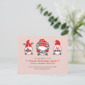 Drie grappige kabouters | Blush virtueel kerstfees Feestdagenkaart (Staand voorkant)