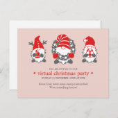 Drie grappige kabouters | Blush virtueel kerstfees Feestdagenkaart (Voorkant / Achterkant)