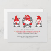 Drie grappige kabouters | Grijs virtueel kerstfees Feestdagenkaart (Voorkant / Achterkant)