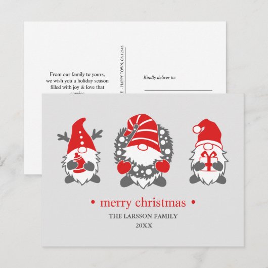 Drie grappige kabouters | Kerst Feestdagen (Voorkant / Achterkant)