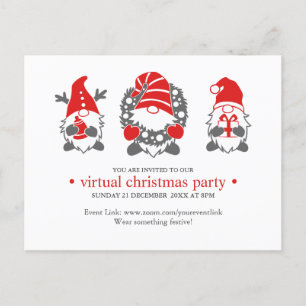 Drie grappige kabouters Virtueel kerstfeest Feestdagenkaart
