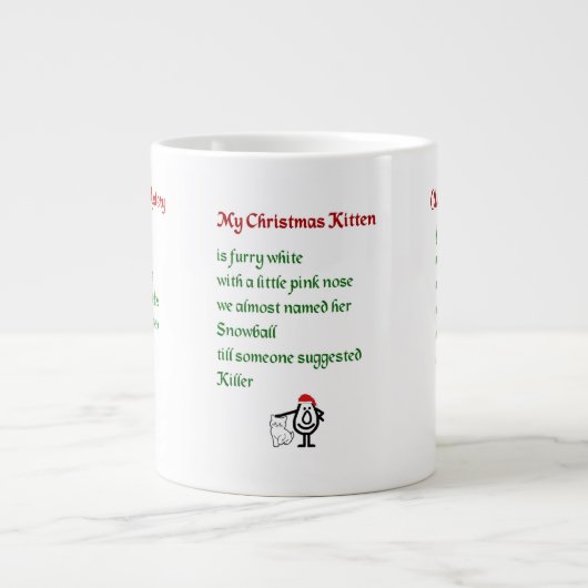 Drie grappige kerstgedichten grote koffiekop (Voorkant)