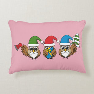 Drie grappige kerstkoepels accent kussen
