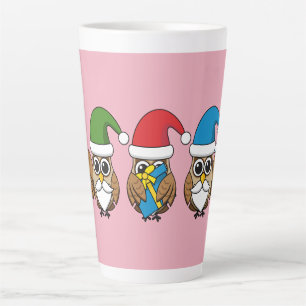 Drie grappige kerstkoepels latte mok