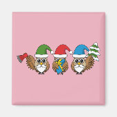 Drie grappige kerstkoepels magneet (Voorkant)