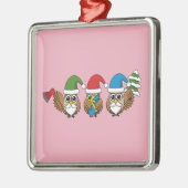Drie grappige kerstkoepels metalen ornament (Links)