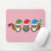 Drie grappige kerstkoepels muismat (Met muis)