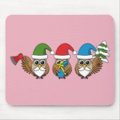 Drie grappige kerstkoepels muismat (Voorkant)