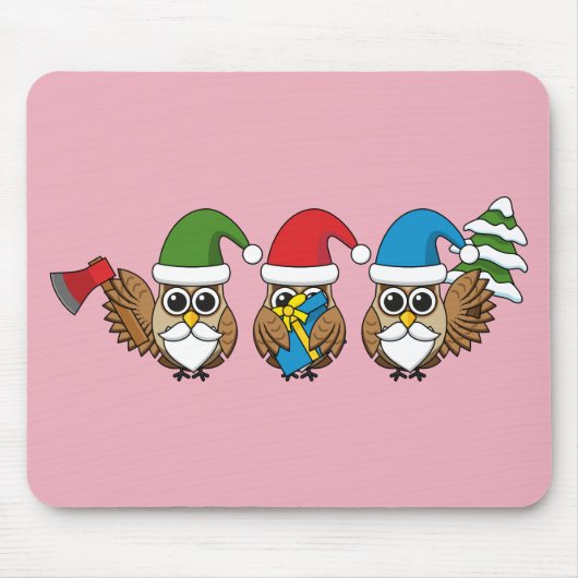 Drie grappige kerstkoepels muismat (Voorkant)