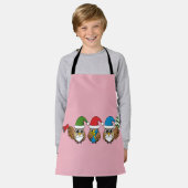 Drie grappige kerstkoepels schort (Gedragen)