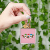 Drie grappige kerstkoepels sleutelhanger (Hand)