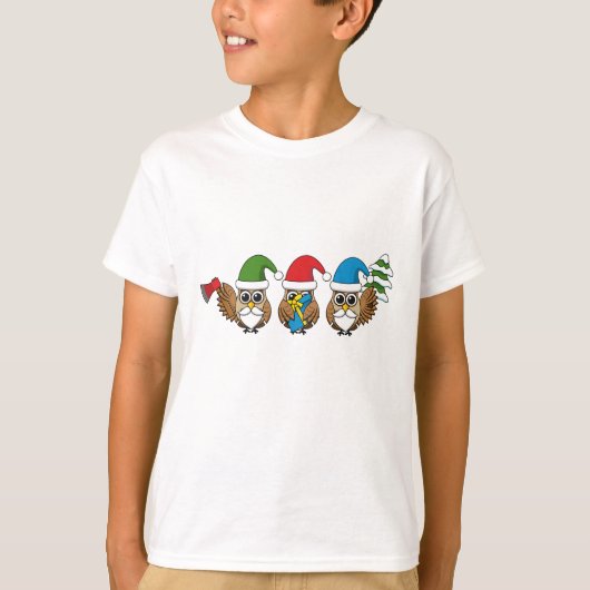 Drie grappige kerstkoepels t-shirt (Voorkant)