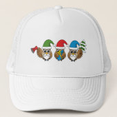 Drie grappige kerstkoepels trucker pet (Voorkant)